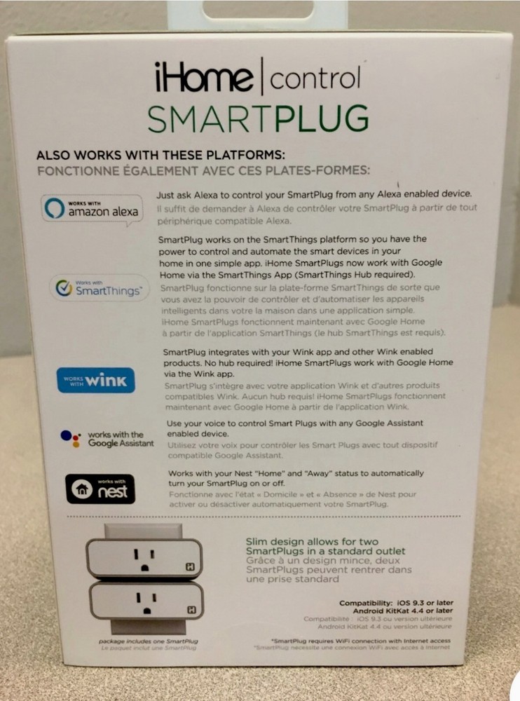 iHome WiFi Smart Plug, White, iSP6XW