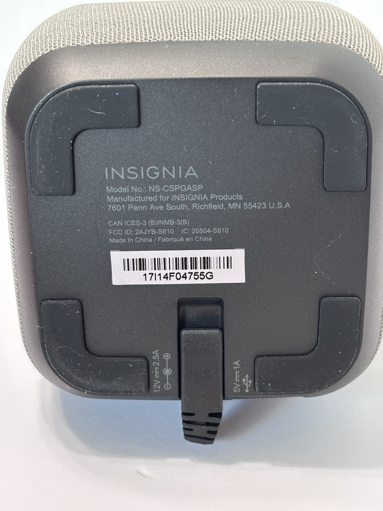 Insignia Voice Smart Bluetooth Speaker NS-CSPGASP2 • Google Assistant • Tested
