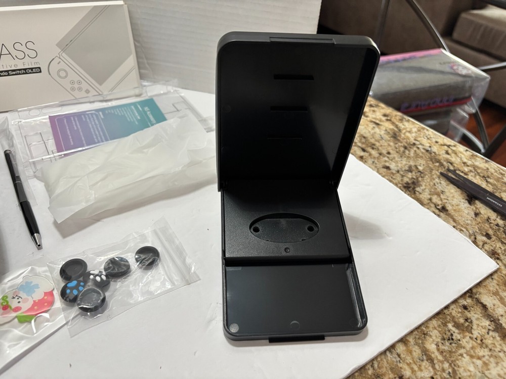 InnoAura 19-in-1 Switch OLED Accessories Bundle with Case, Game Case, (Gray)