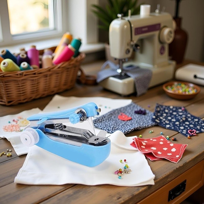 Handheld Mini Sewing Machine Portable Manual Stitching Tool Small Projects New