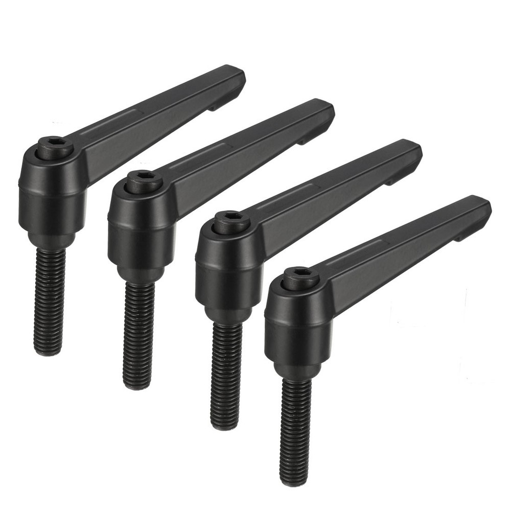 4pcs M10 x 40mm Thread Push Button Ratchet Level Adjustable Handle Male Stud