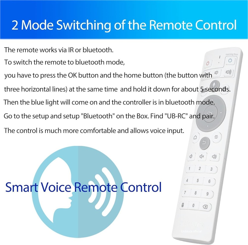 Unblock Tech Bluetooth Remote + 2026 安博盒子 Android 12.0 64+4G Unblock tech(赠小礼品）
