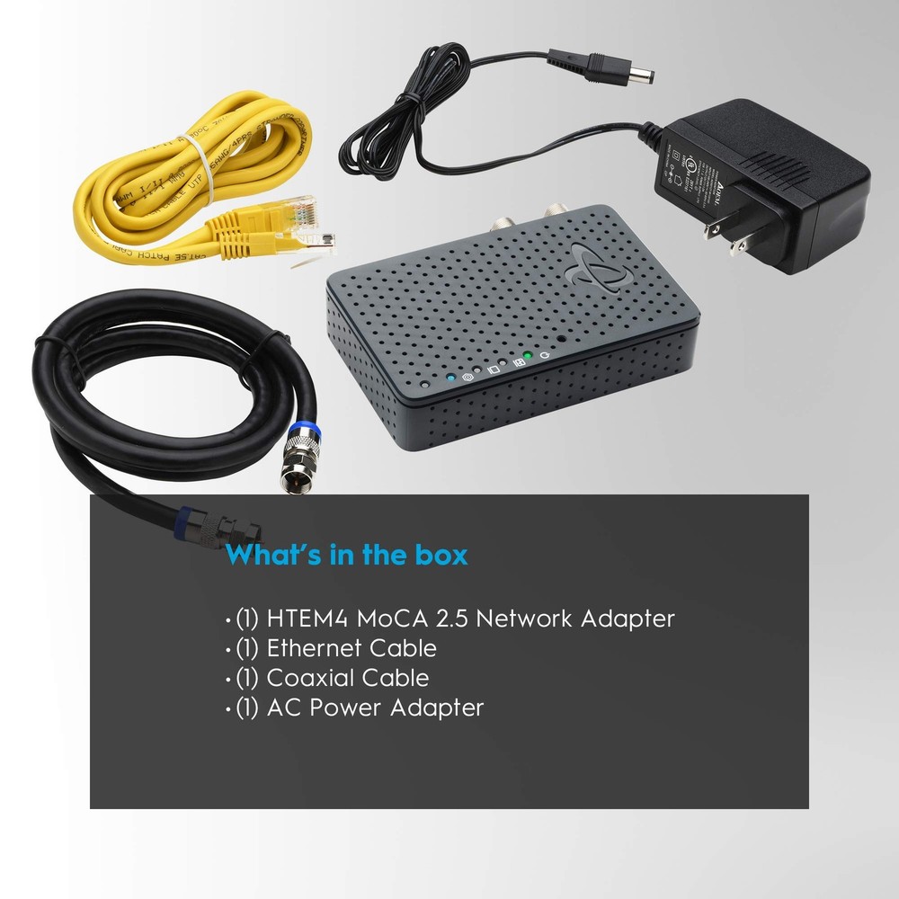 MoCA 2.5 Adapter - Single Unit (2nd Adapter Required) | Ethernet Over Coax | ...