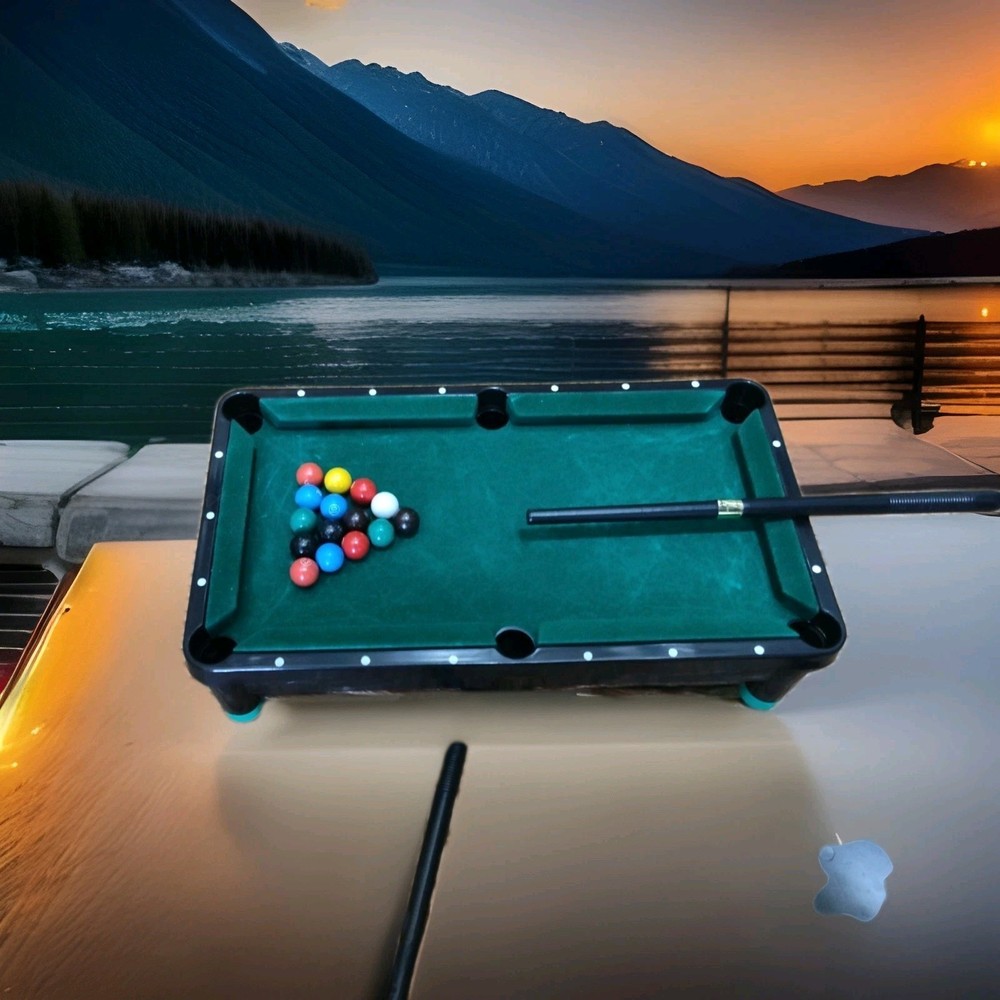 Mini Pool Game Table - Small Billiards Game Collectible