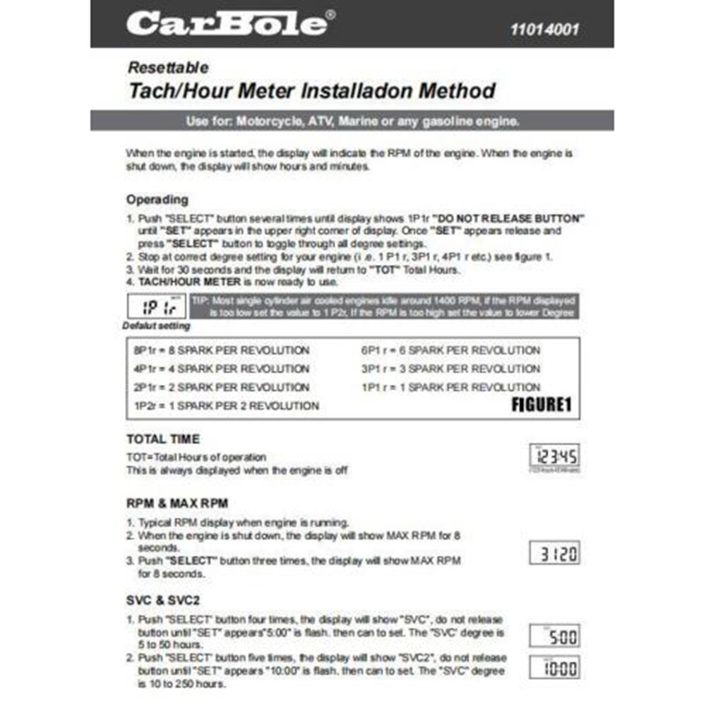 New Tiny Tach Digital Mini Hour Meter Tachometer Job Timer Adjustable Resettable