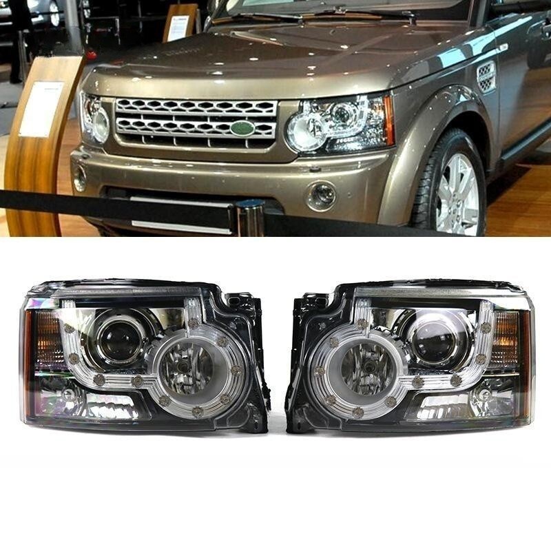 Pair Front Headlight Assemblies Kit For Land Rover Discovery 4 LR4 2010-2013