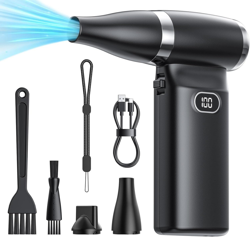 Cordless Electric Air Duster - 60 MPH Mini Blower for Electronics & Cleaning