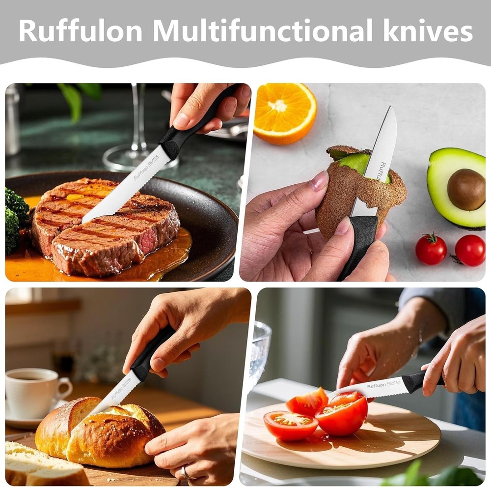 Super Sharp Compact Kitchen Knife Set - 6 High-Quality Fruit & Vegetable Knives