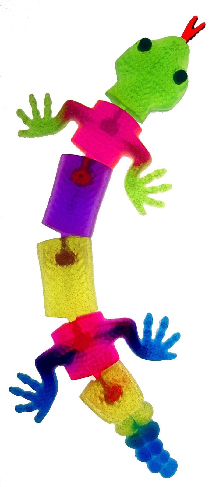 FLUORESCENT 6-PACK PATTI-GOOP MADE FOR CREEPY BUGS TOYS RUBBERY CRAWLERS