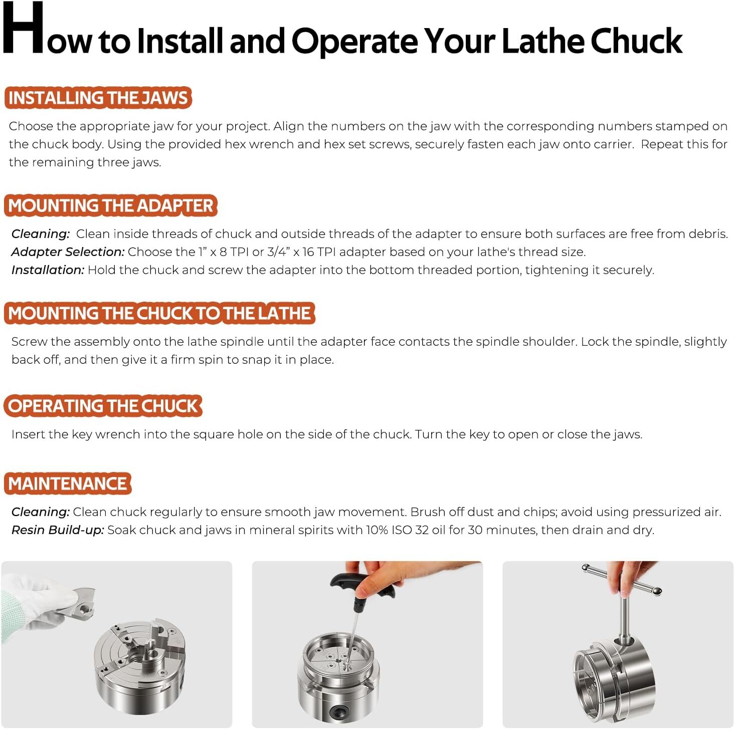 4-Inch Self-Centering Wood Lathe Chuck for Nova 4-Jaw Wood Turning Chuck Set