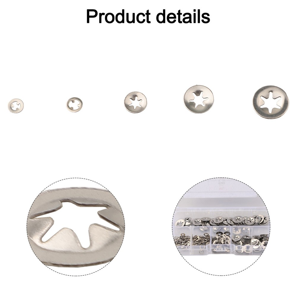 200pcs Star Lock Washers Internal Tooth for Mechanical Engineering Applications