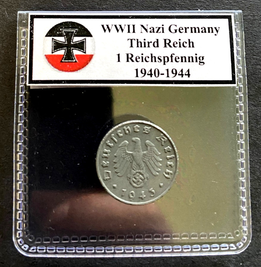Germany WWII Era Third Reich Nazi Genuine 1 Reichspfennig Coin 1940-1944 Zinc