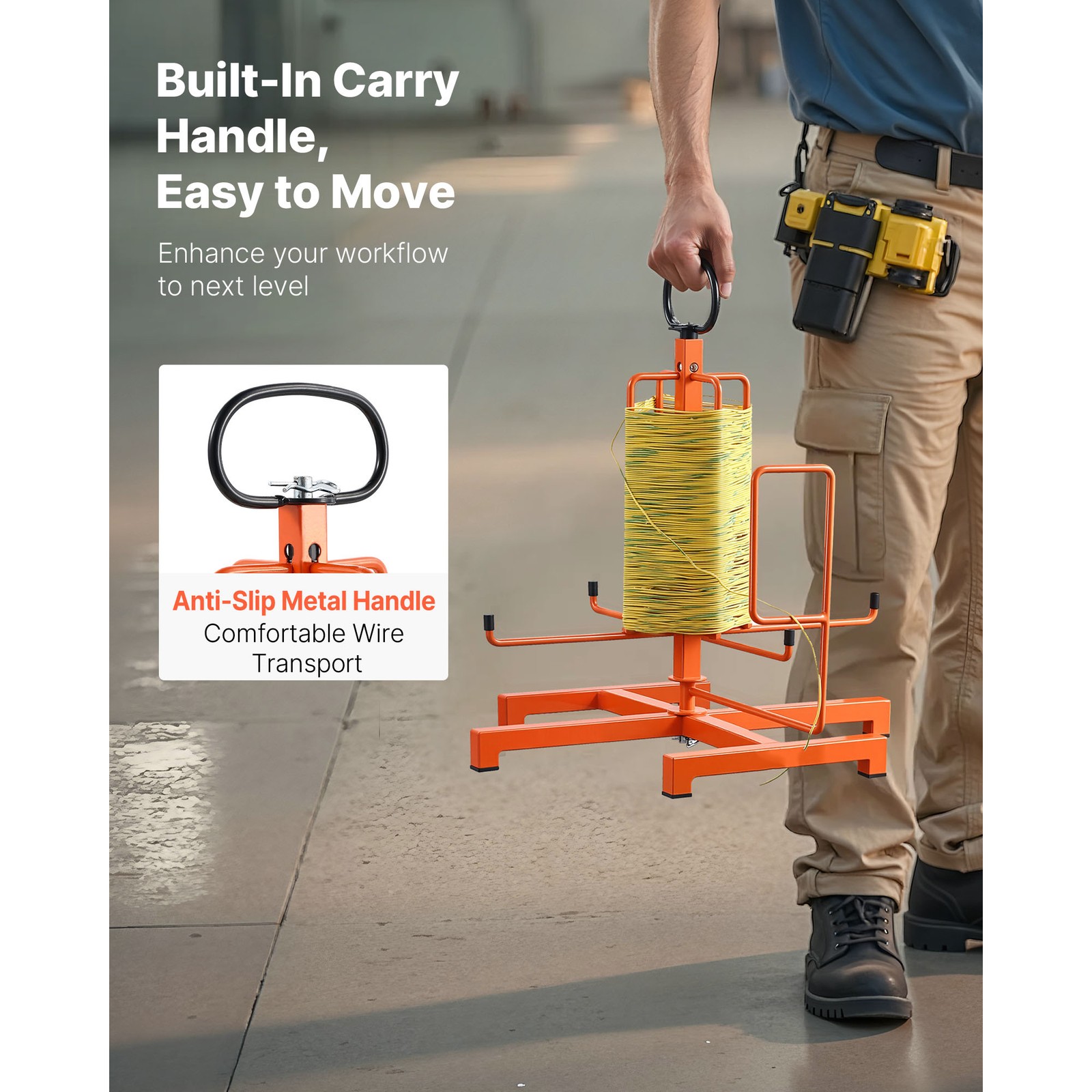 Cable Dispenser Floor or Stud Mounted Portable for Electrical Industrial Retail