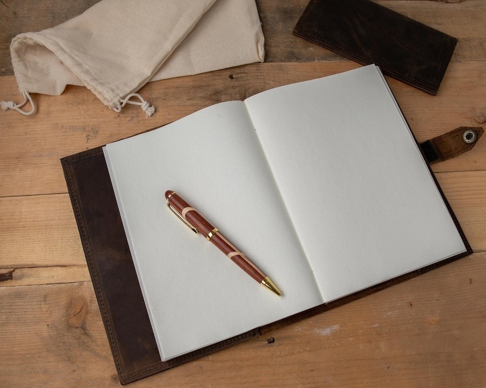 Personalized Leather Journal Notebook, A5 Notebook Cover, Refillable Journal
