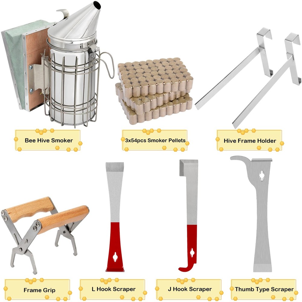 Blisstime Beekeeping Supplies 30 PCS Bee Keeping Starter Kit Beekeeping Tools...