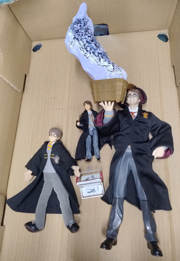 3 Harry Potter Figures 12" magic Harry & smaller (Read Description)