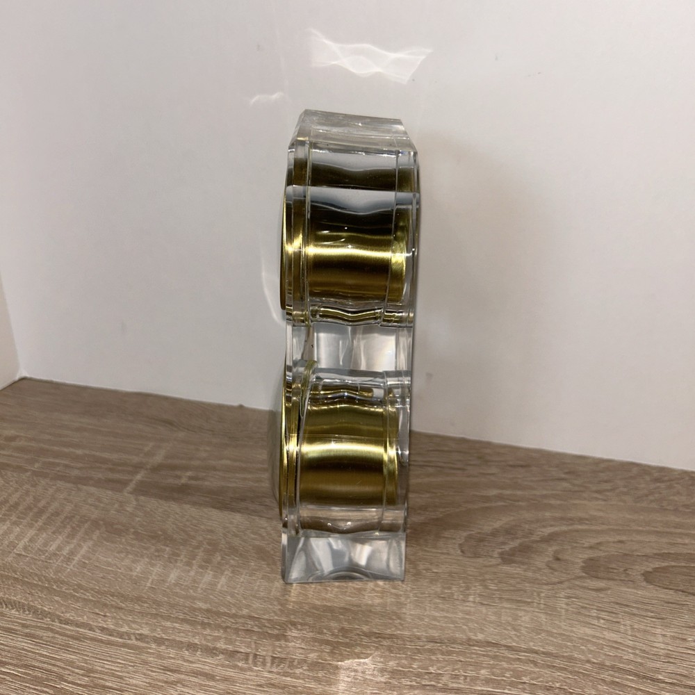 Pottery Barn Dual Clock In Acrylic Tower