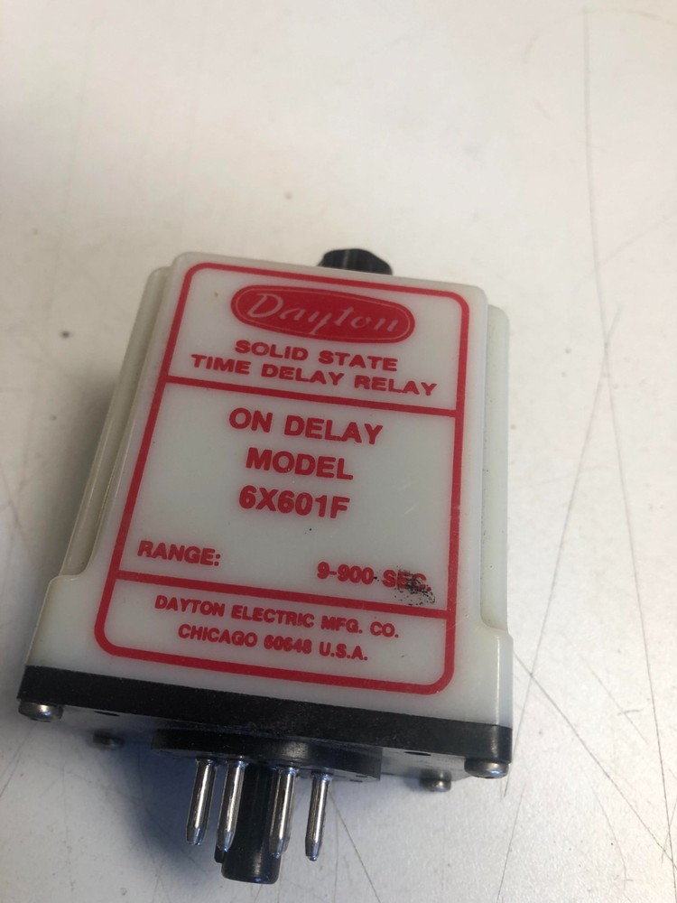 DAYTON SOLID STATE TIME DELAY RELAY MODEL 6X601F