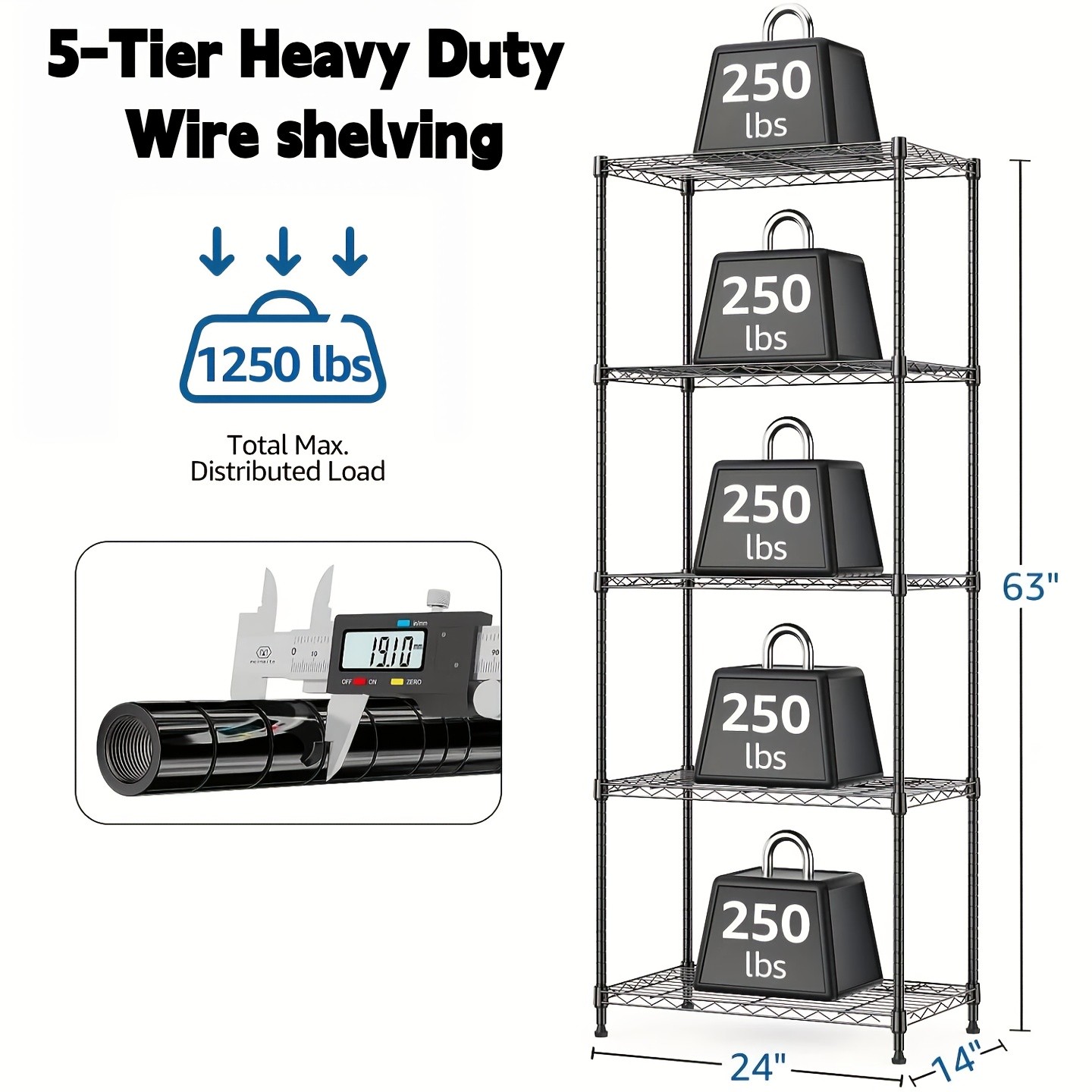 Storage Shelving Steel Heavy Duty Multi-Tier Utility Shelving Unit Steel Rack