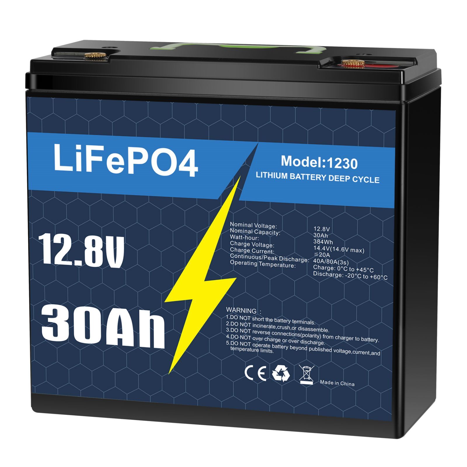12V 10A 16A 30Ah LiFePO4 Rechargeable Lithium Battery BMS Deep Fish Finder Boat