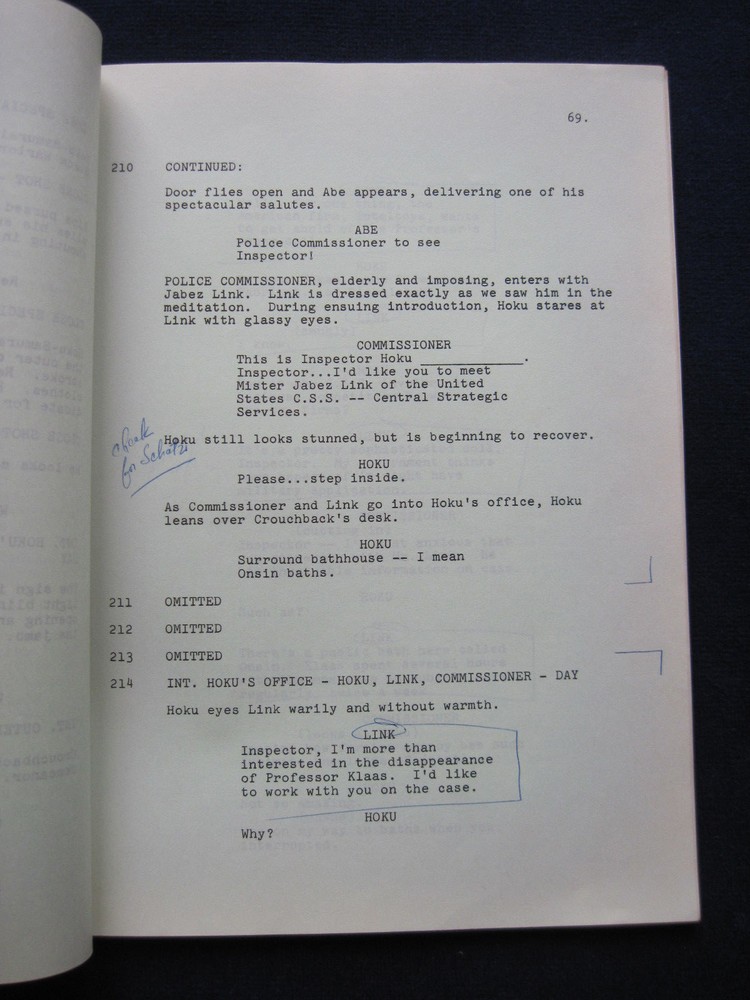 ORIGINAL WILLIAM PETER BLATTY Script MASTERMIND, Actor BRADFORD DILLMAN'S Copy