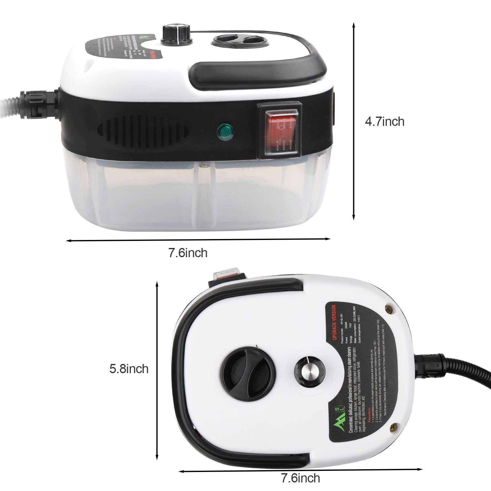 Handheld High Temp Steam Cleaner High Pressure Household Cleaning Machine 2500W