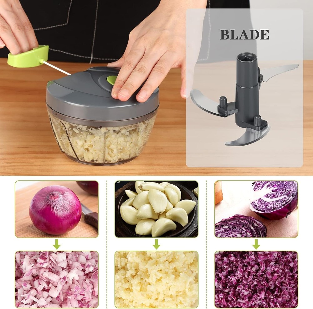 Efficient 500ml Hand String Vegetable Chopper - Perfect for Quick Meal Prep