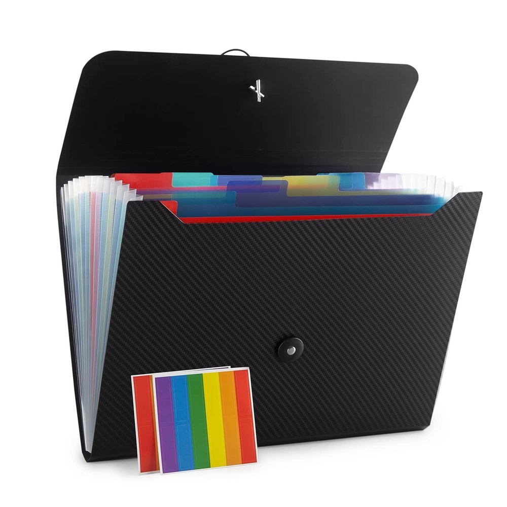 Expanding File Folder with 13 Pockets - Accordion Filing Folder for Documents...