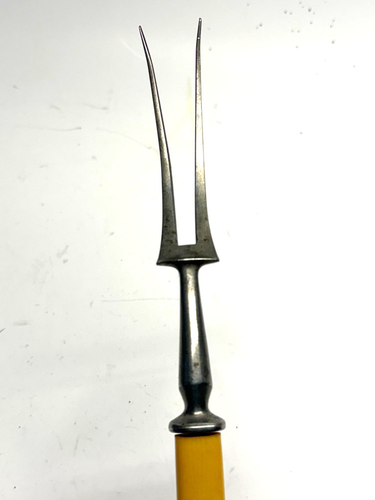 Vintage '20's Kickstand Serving Fork with Trim & Bakelite Handle 10"