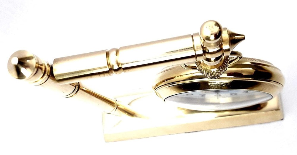Nautical Clock Ship Table Clock Brass & Glass Desk Clock Maritime Compass Home.