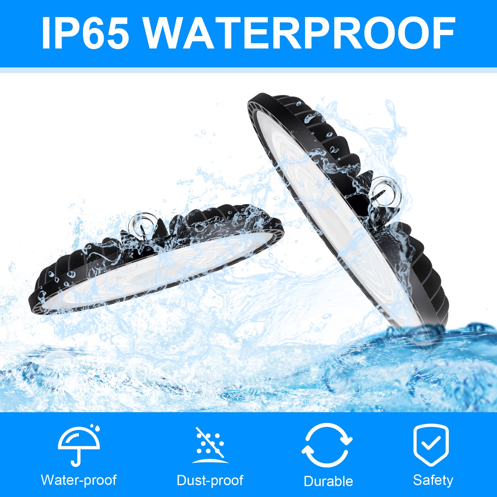 2 Pack 100W UFO Led High Bay Light Industrial Commercial Warehouse Shop Lights