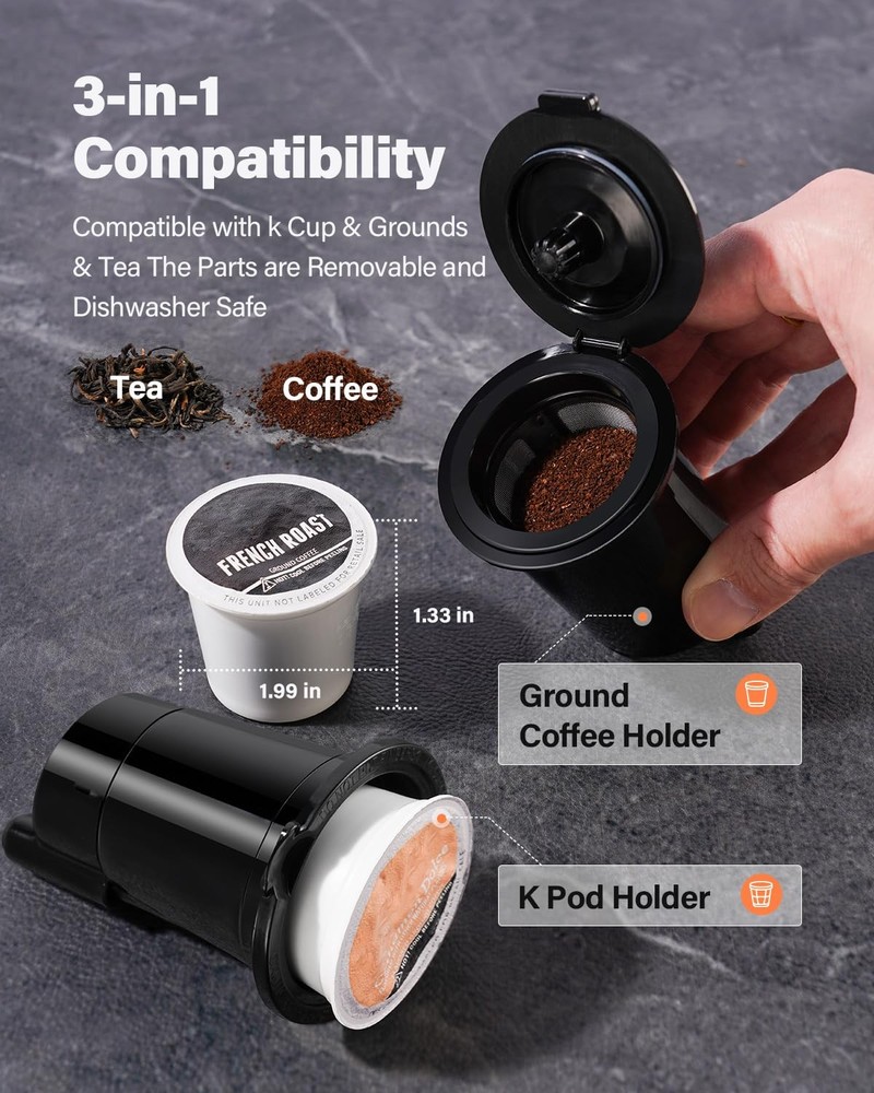 Coffee Maker Hot & Iced, Single Serve with Bold Setting, K-Cup Compatible