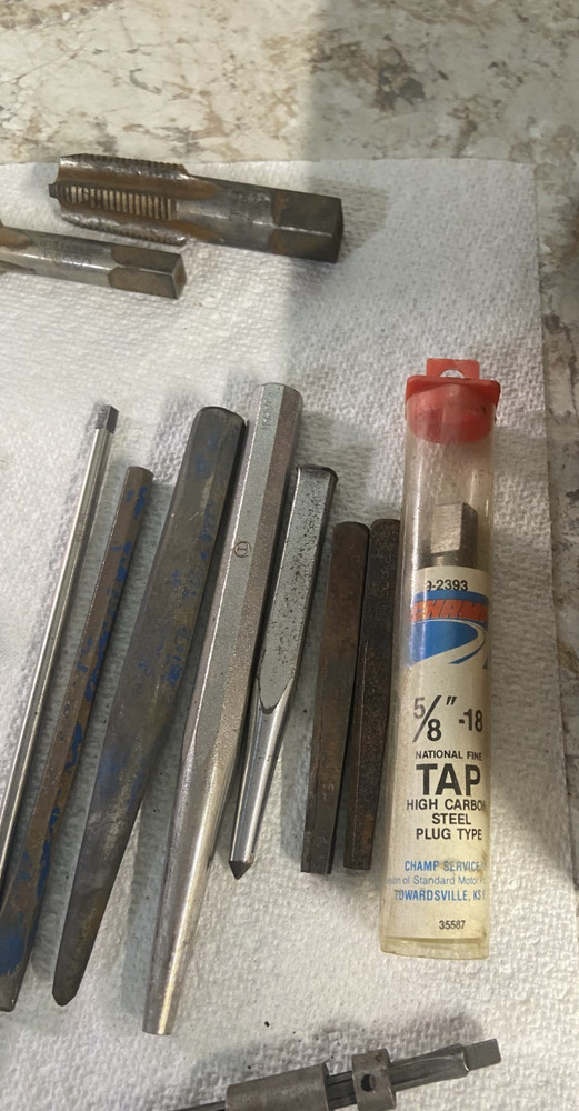 TOOLS Punches, new tap misc drill bits see pictures