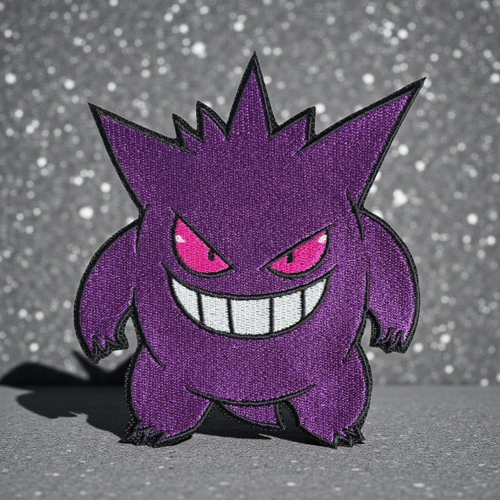 Gengar Pokemon Embroidery Patch Multi Sizes 3" - 7"