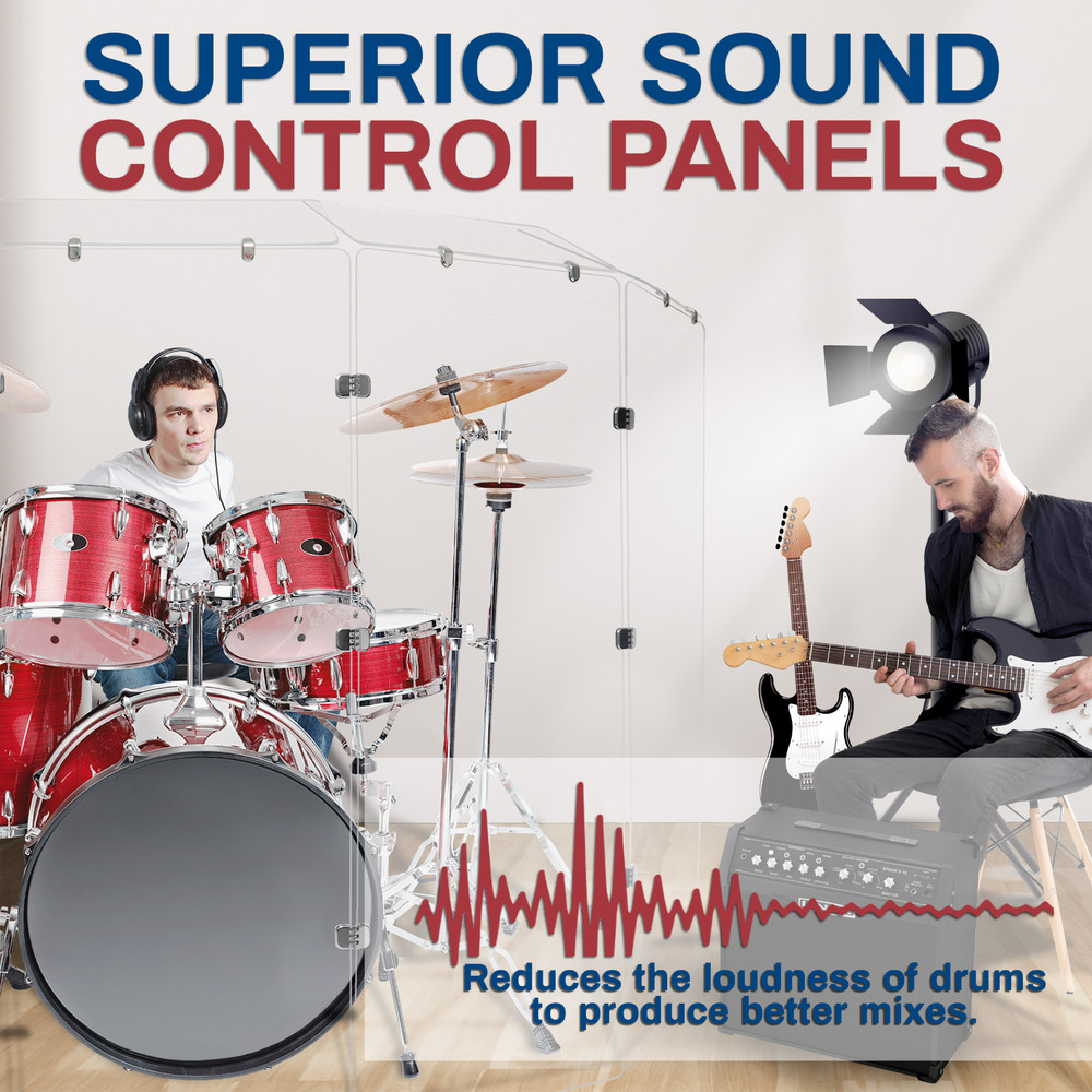 Drum Shield, Drum Shields, Drum Sceen 6 ft x 12 ft DS6D