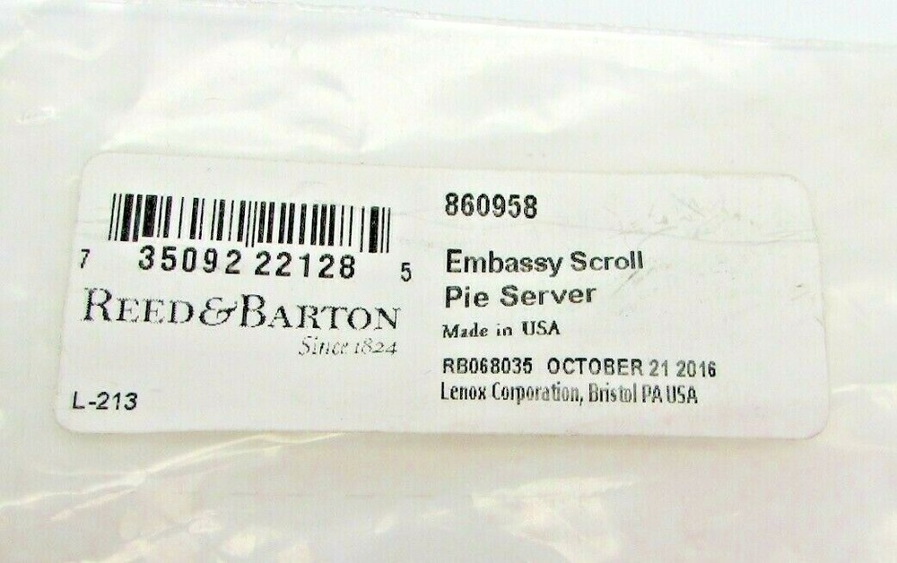 REED & BARTON STERLING EMBASSY SCROLL PIE SERVER, NO BOX