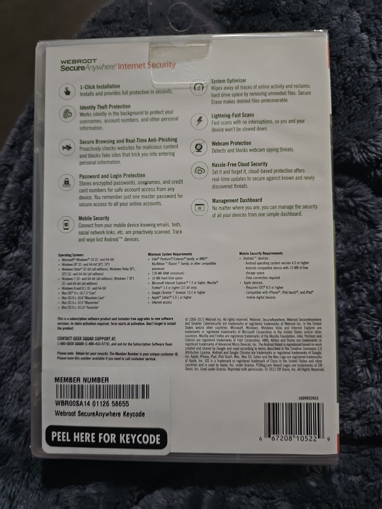 Webroot Internet Security PC Sealed Brand New