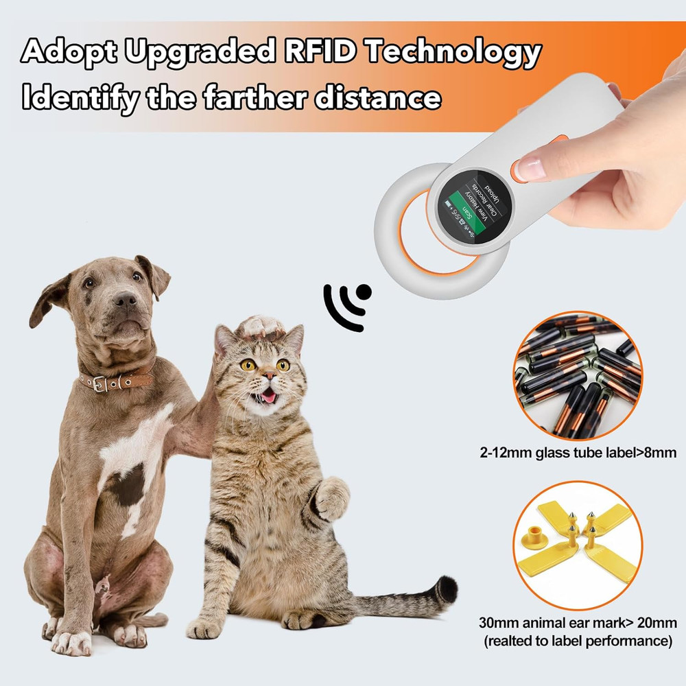 Pet Microchip Scanner Rechargeable RFID EMID Micro Chip Reader Scanner (2.4Ghz W