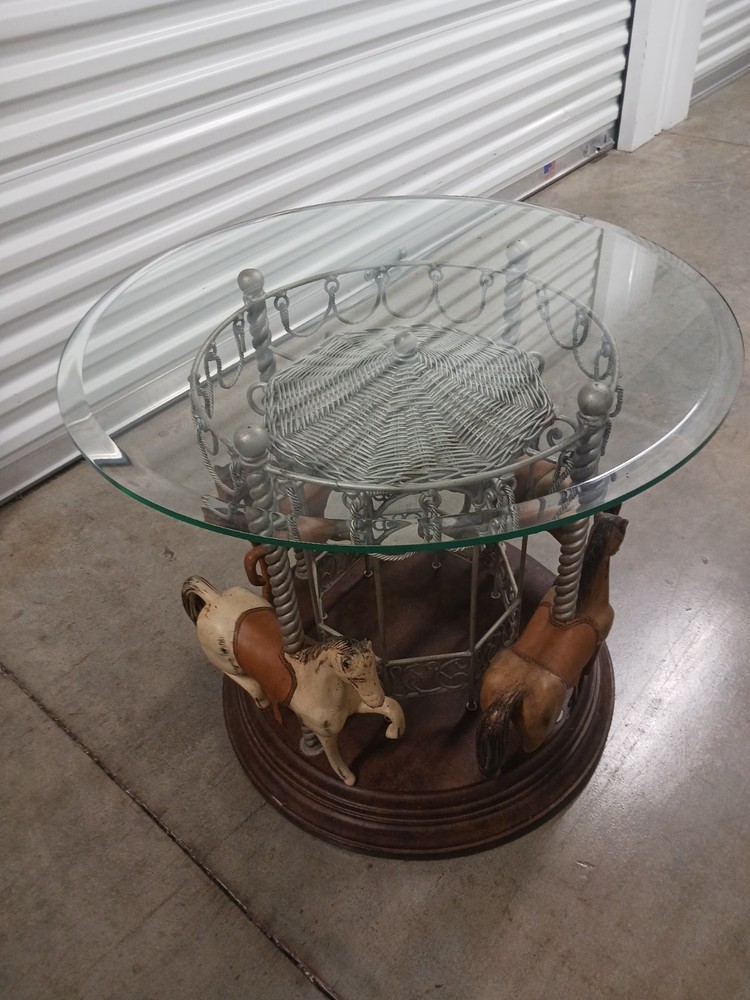2-Carousel Horse End Tables