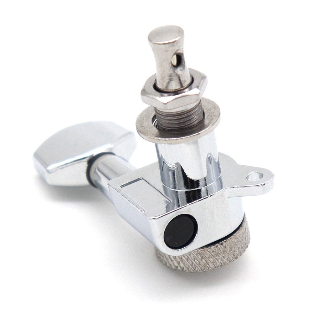 6L inline Guitar Threaded Locking Tuners String Tuning Pegs Machines Head,Silver