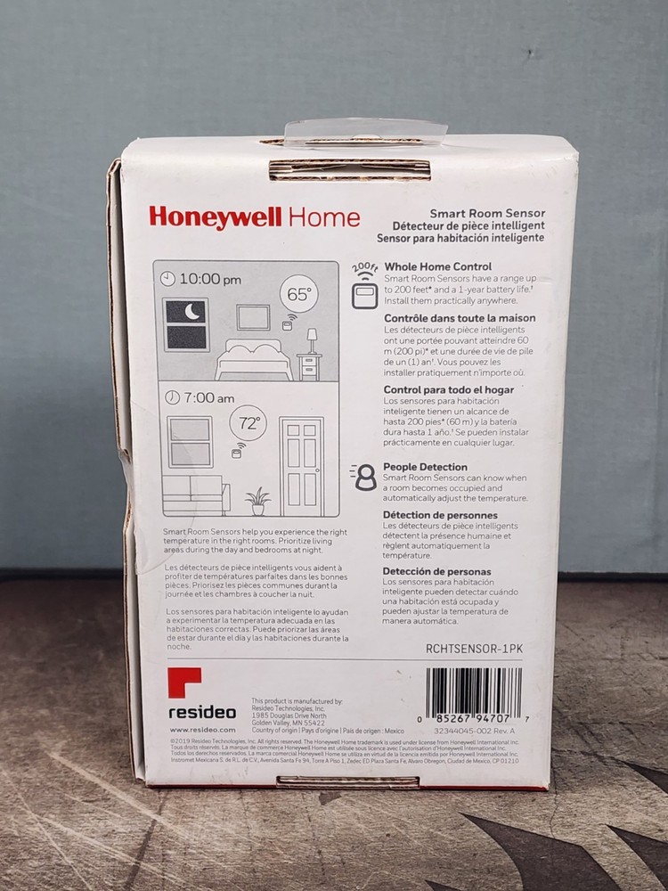 Honeywell RCHTSENSOR-1PK Smart Room Sensor, One Sensor