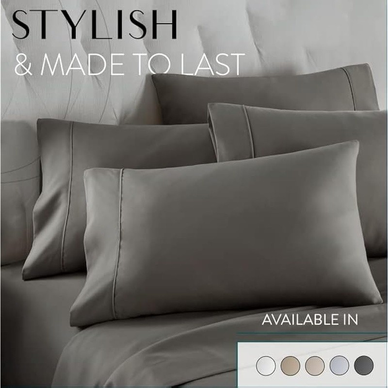 Luxurious Microfiber Bedding Set Soft Breathable Hotel Quality Pillowcases 6PC