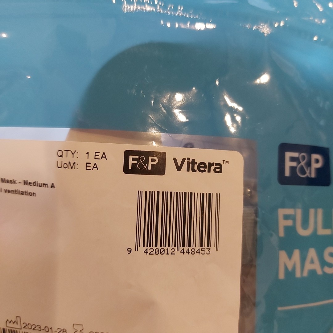 F&P Vitera Fit Pack Full Face with Medium Cushion Adjustable Headgear Sleep Aid