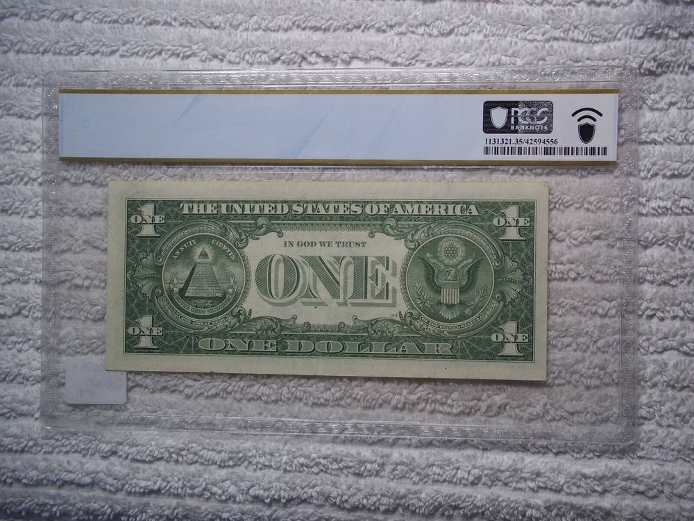 1957 $1 ERROR - Mismatched Serial & Ink Smear PCGS 35 PPQ #E19 2-ERRORS LOOK