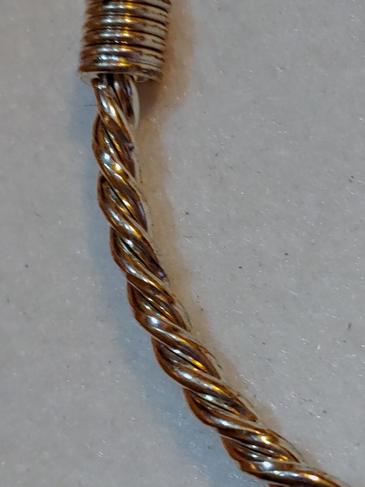 Solid Bangle Bracelet - Silver Tone Metal Twisted - 2 3/4 in DIA