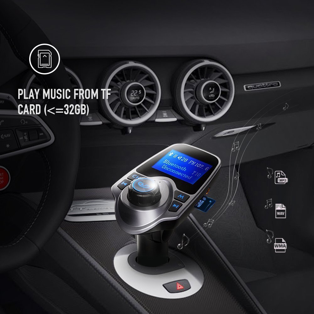 Bluetooth FM Transmitter Wireless In-Car Radio Adapter LCD Digital Screen 2 USB