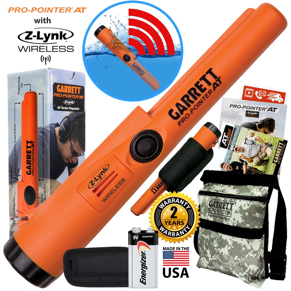 Garrett Pro Pointer AT Z-LYNK Waterproof Pinpointer with Camo Pouch