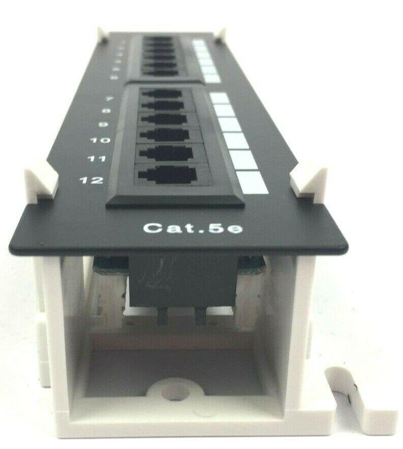 W Box C5EPP12V Cat5E Patch Panel 12 Port Vertical with Bracket