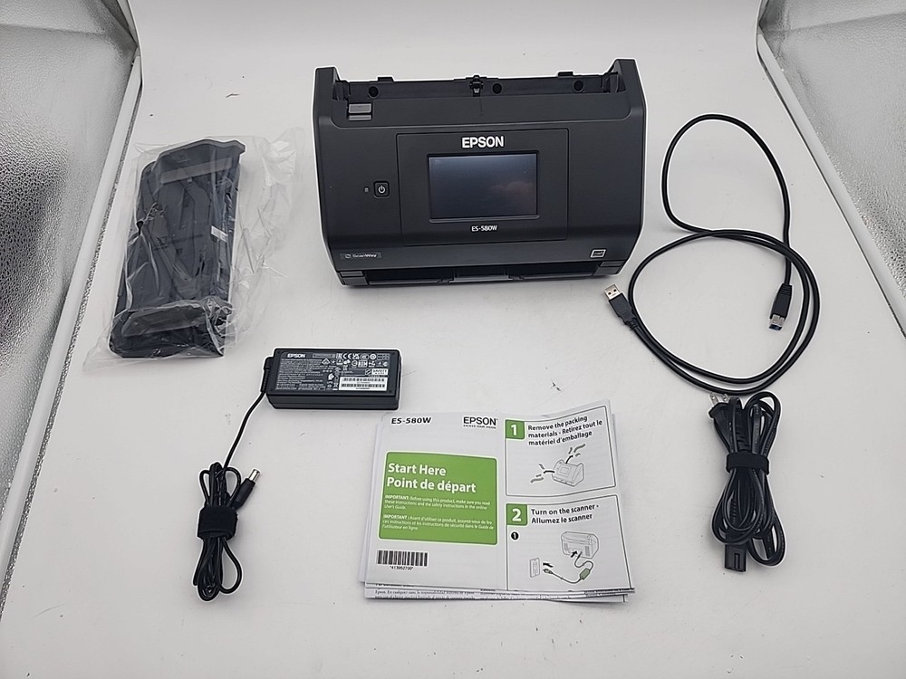 Epson WorkForce ES-580W Wireless Duplex Document Scanner Low Use ~10 Scans Teste