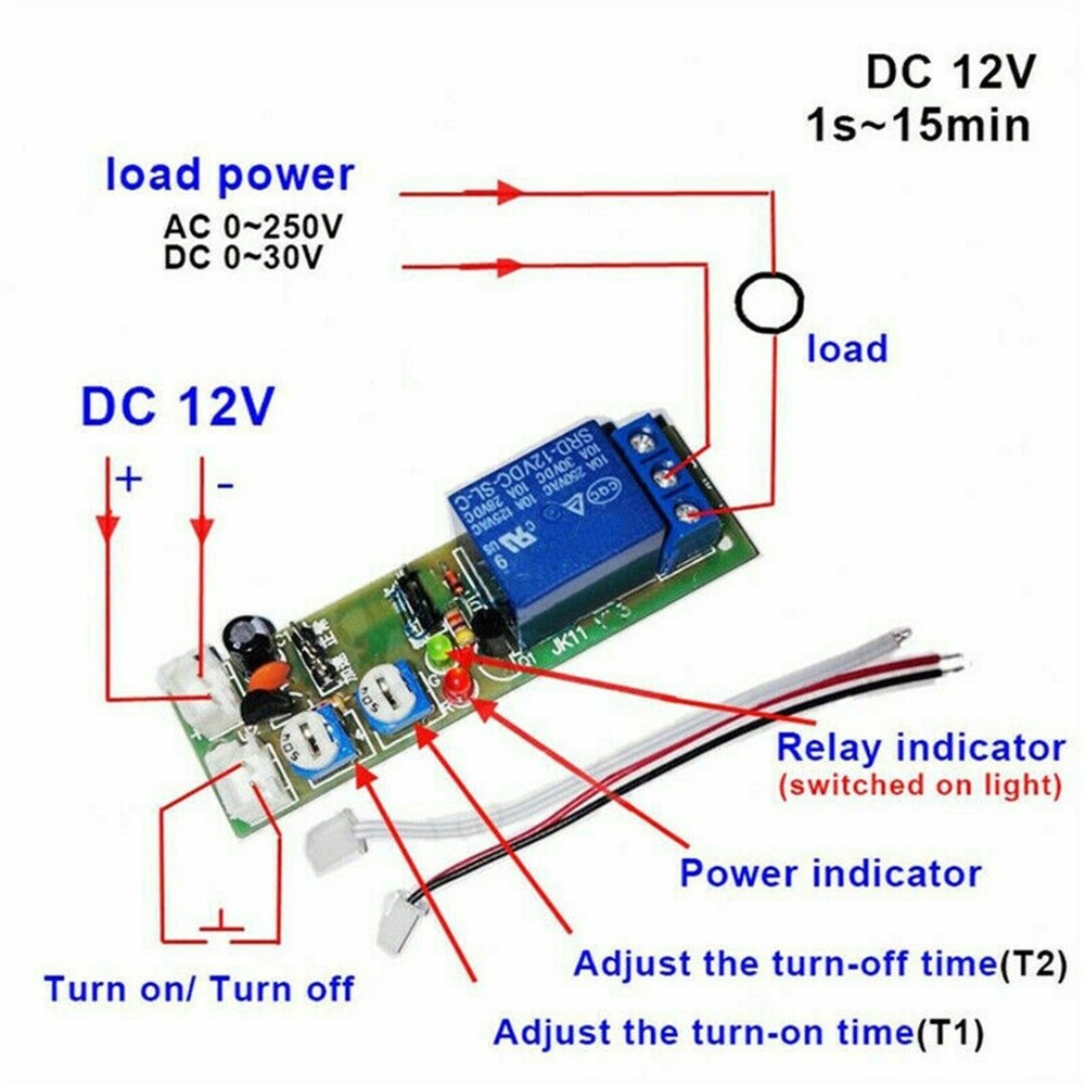 Delay Timer Relay DC12V Infinite Loop Loop ON OFF Cycle High Quality New